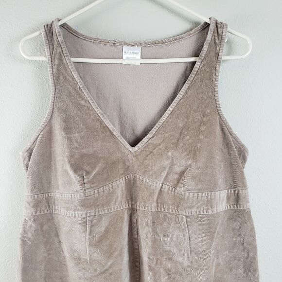Motherhood Maternity Womens Beige Sleeveless V Neck Above Knee Shift Dress Sz L - Picture 3 of 7